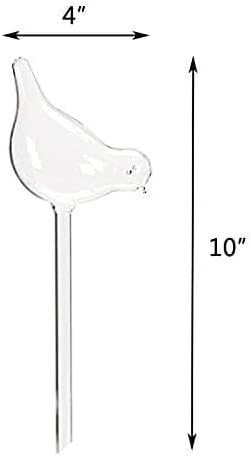 Mkono Plant Self Watering Globes Glass Water Bulbs for Planter Insert, Bird Shape Self Watering Devices Automatic Plant Waterer Spikes for Indoor Outdoor Plants, Gifts for Plant Lovers, 1 Pack