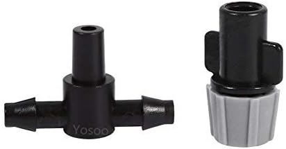 Plastic Mist Misting Nozzle Sprinkler Tee Joints for Misting Watering Plant Flower Cooling System Home Garden Irrigation, 20pcs