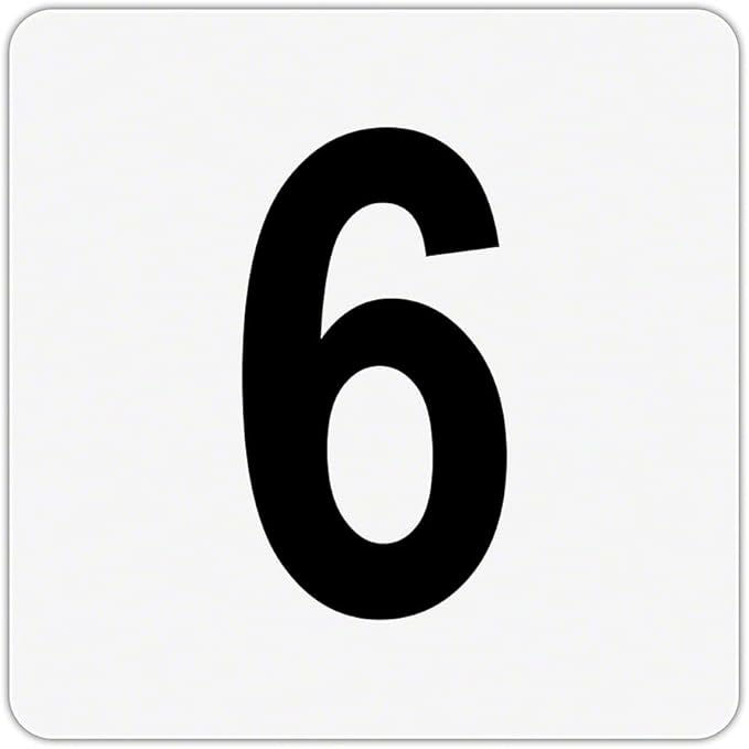 Plastic Overlay - Pool Depth Markers for Pool and Spas - Numeral Numbers # (#6)