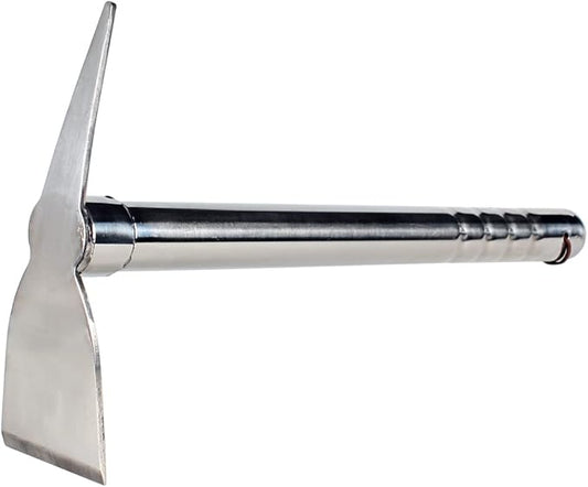 LUBAN Stainless Steel Garden Hoe Pick 15-inch Length Lightweight Weather Resistant Metal Multipurpose Hand Tool for Gardening Cultivator Weeding Seeding Turning Soil
