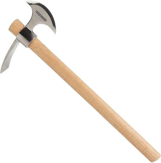 2 in1 Garden Pickaxe Weeding Mattock Gardening Tool 16inch Hatchet Chopping Axe Stainless Steel Blade Cutter for Outdoor Camping Wood Splitting Digging Planting Farming Landscaping Loosening Soil