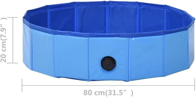 Foldable Dog Swimming Pool, Foldable Pet Swimming Pool, Portable Dog Pool, Bath Pool Collapsible Dog Pet Pool Bathing Tub, 31.5"x7.9" PVC Blue