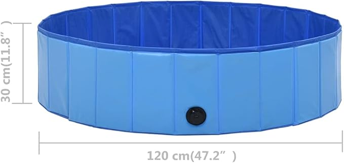 Foldable Dog Swimming Pool, Foldable Pet Swimming Pool, Portable Dog Pool, Bath Pool Collapsible Dog Pet Pool Bathing Tub, 47.2"x11.8" PVC Blue