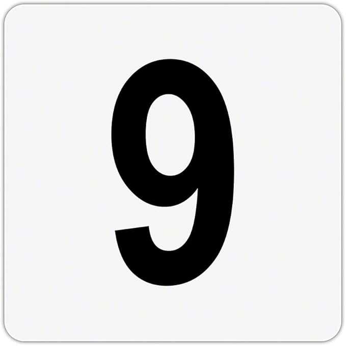 Plastic Overlay - Pool Depth Markers for Pool and Spas - Numeral Numbers # (#9)