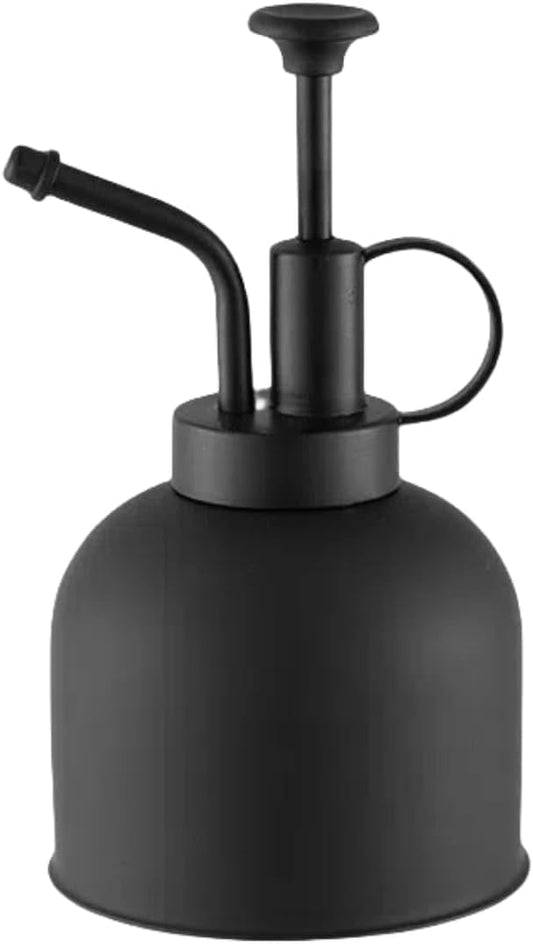 300ml Stainless Steel Plant Sprayer Suitable for Iindoor Potted Plants Watering and Spraying, Mmodern Gardening Tools With Top Pump for Small Plant Mister Spray Bottle (Black-02)