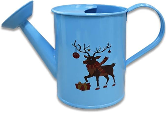 Metal Small Watering Can for Outdoor and Indoor Plants, Watering Can Decor, 500ML (Small Blue)