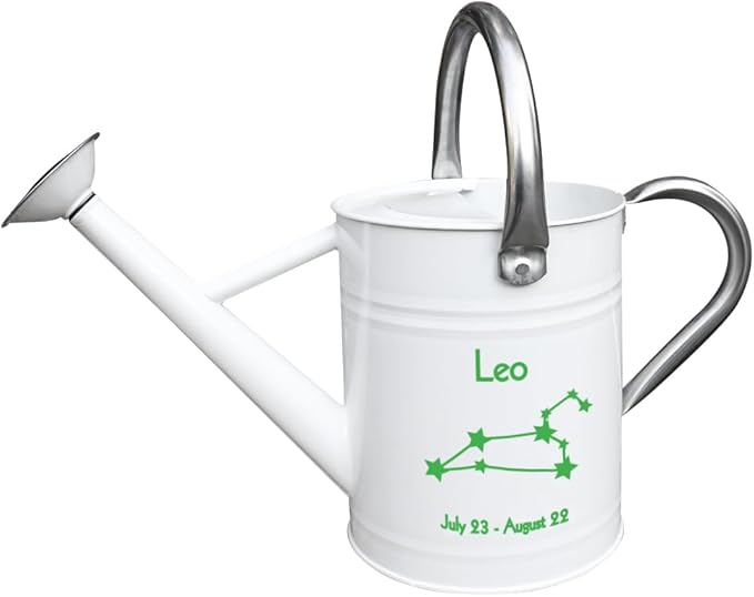 Metal Watering Can for Outdoor and Indoor Plants, Watering Can Decor, 1 Gallon (Leo)