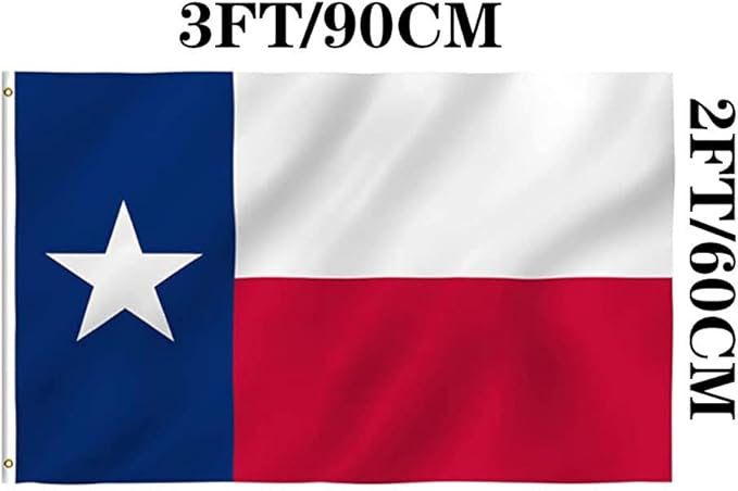 Jayus Double Sided Texas State TX Flags 2x3 FT Outdoor- 320D Heavy Duty Nylon Republic of Texas Flag Banner with 2 Grommets
