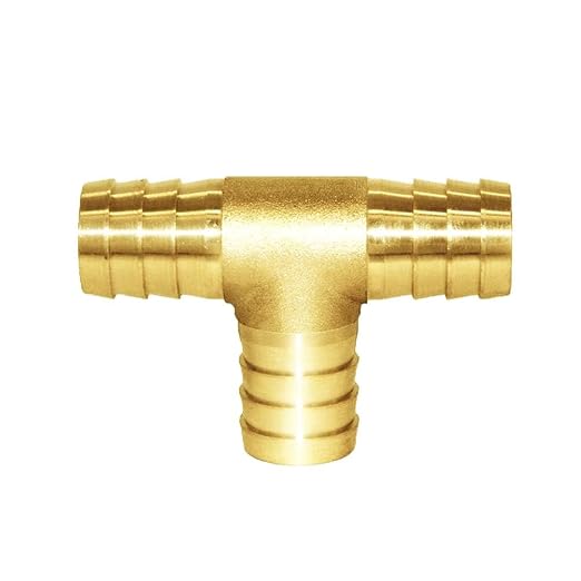 Joywayus 2PCS 1" Hose Barb, Tee T 3 way Union Fitting Intersection/Split Brass Water/Fuel/Air
