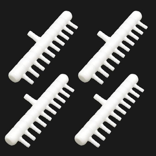 Rake-shaped hose joint air discharge diverter, Plastic Barb Hose Fitting Connector, 10-Way Outlet Air Line Pump Tubing Splitter Water Flow Divider, for Aquarium Garden Agricultural Irrigation(4Pcs)