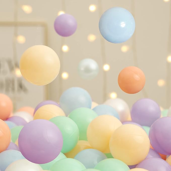 TRENDPLAY Plastic Balls for Ball Pits 2.2 Inch, Pack of 50 100 200 500 Hollow Balls, Perfect for Toddler Baby Pools,Party,Festival Decoration