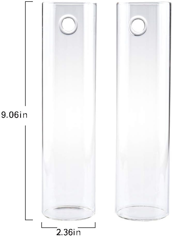 Kingbuy Wall Hanging Plant Terrarium Propagation Station Glass Planter for Home Office Decor, Large Cylinder Vase, 4 Pack