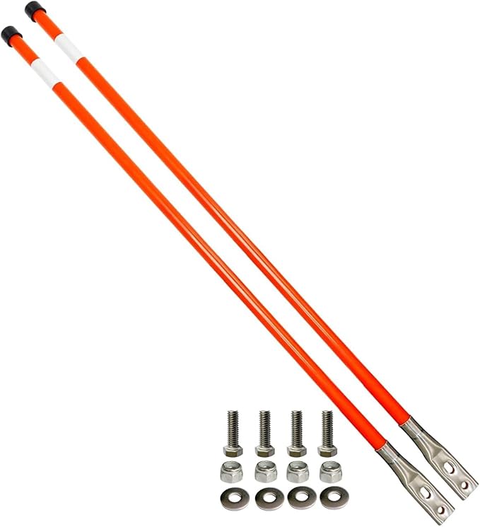 Snow Plow Blade Markers Guides Kit 304 Stainless Steel Joint Bright Orange 36'' Upgrade Lengthen Thicken High Visibility Never Break Never Rust Fit for Boss Western Snowplows and More