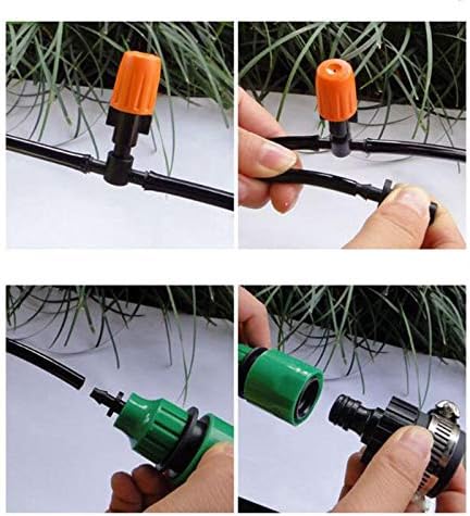 Drip Irrigation kit Plant Watering System Gravity Fed Irrigation Water Drip Setfor Garden Greenhouse Yard Lawn Home or Vacation Use 5M 8/11" Tube 10 Nozzles