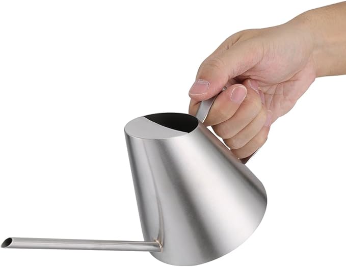 400ml Watering Can, Stainless Steel Long Spout Watering Pot, Mini Modern, Brushed Sliver Flower Plant Watering Can Pot, Gardening Tool for for Home Office