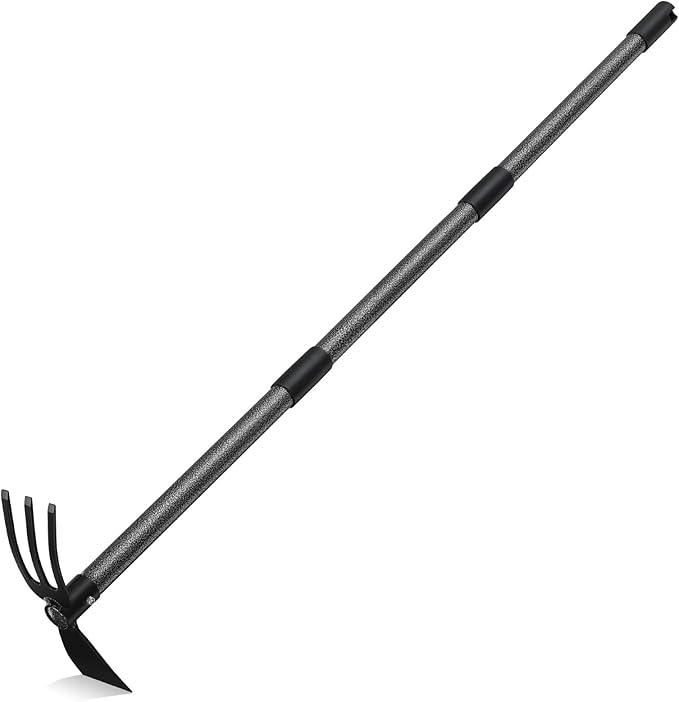Cultivator Hoe Garden Tool, 30.7 inch Stainless Steel Long Handle Heavy Duty Gardening Tools,Extended Reach Double Hoes Suitable for Digging Loosening