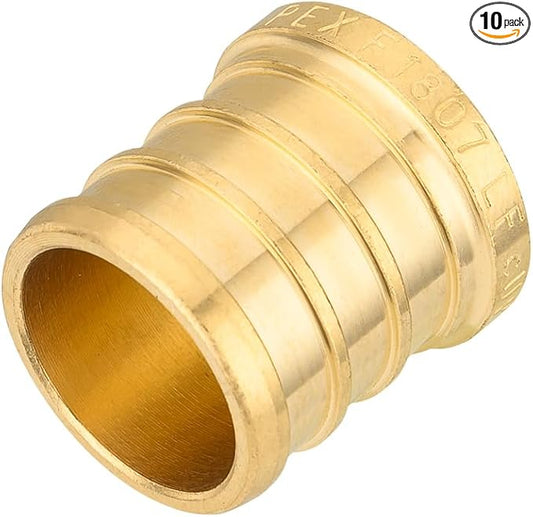 (Pack of 10) EFIELD Pex Plug 1-inch End Cap Brass Crimp Fittings, ASTM F1807