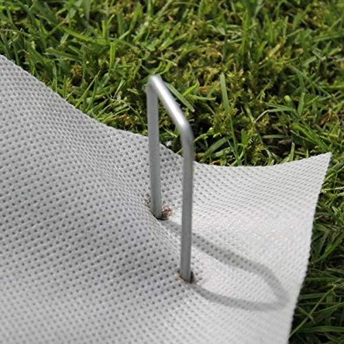 MySit 6" Galvanized Landscape Staples Garden Stakes Pins 200 Pack, Heavy-Duty 11 Gauge Garden Staples Anti-Rust Fence Stakes for Anchoring Weed Barrier Fabric Irrigation Tubing Soaker Hose