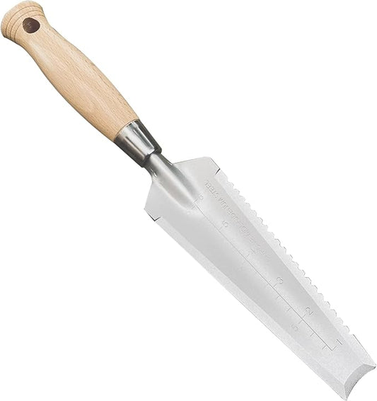 SUMIO 13.3" Alloy Steel Weeding Transplanter, Hori Hori Knife, Digging Trowel with Serrated Edge, Garden Root Cutter, and Dandelion Trowel for Propagation and Transplanting