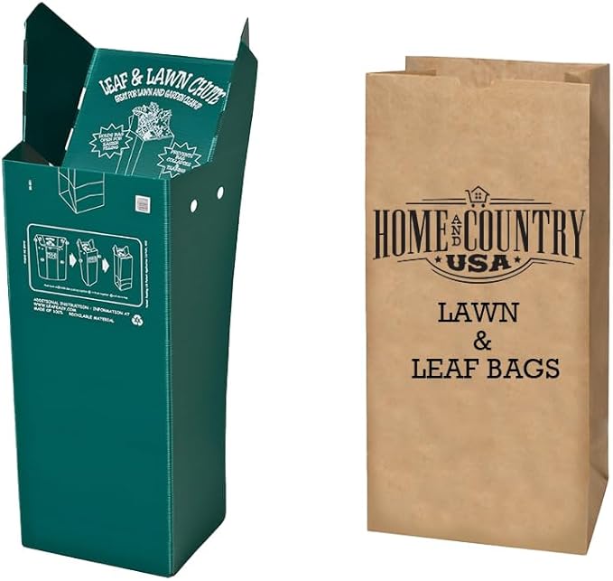Leaf and Lawn Chute, 5 Paper Bags (30 Gallon).