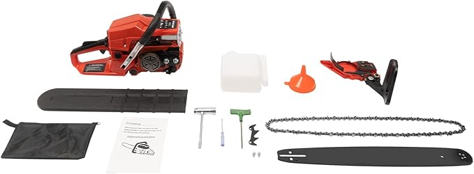 Gas Chainsaw, 2Stroke/4Stroke Gasoline Chainsaw Power Chain Saws Handheld Cordless Petrol Chainsaws For Wood Cutting Forest Felling Tree Pruning Shrub Pruning (2Stroke 20In 2200W 52CC)