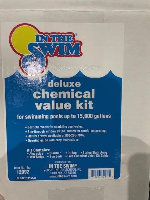 In The Swim Deluxe Swimming Pool Chemical Value Kit – for Above Ground and In-Ground Pools – Treats Up to 15K Gallons