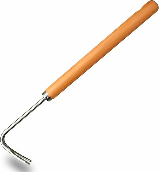 SHANFEEK Weed Puller Weeding Artifact Uprooting Weeding Tool Gardening Hand Tools 16-Inch Weed Remover Tool for Yard with Extended Hard Solid Wood Handle(V-Type)
