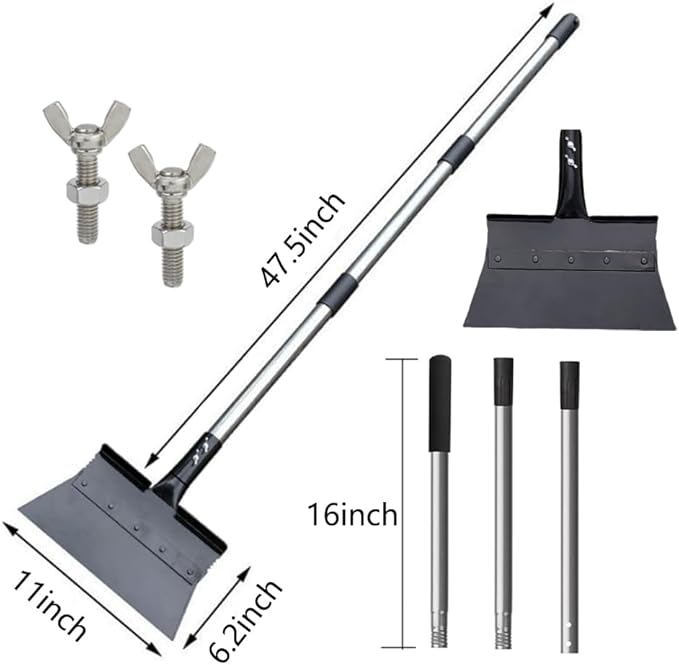 IRISFLY Long Handle Multifunctional Cleaning Shovel,Heavy Duty Garden Tool Steel Flat Shovel for Landscaping, Garden Scraper Shovel Farm Weeding Tool, Outdoor Garden Camping Weeding