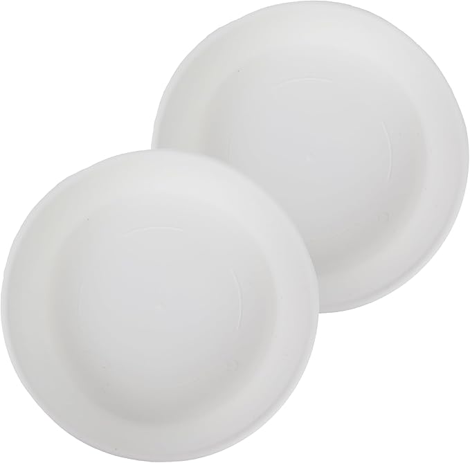 The HC Companies Flower Pot Saucers - Plastic Plant Saucer for Outdoors & Indoors - Traditional Design Plant Pot Trays for Water Drainage - Durable & Stylish Round Plant Tray (21-inch White)