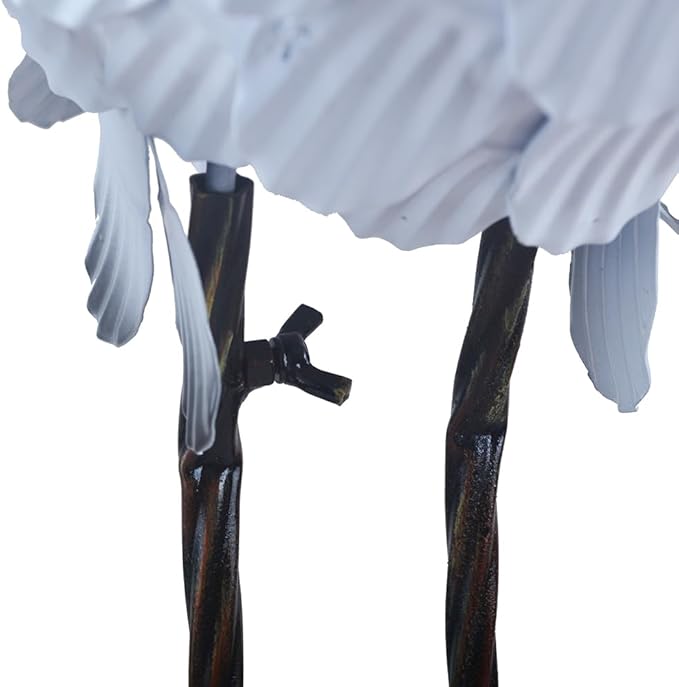Crane Statue Metal Red-crowned Crane Sculpture Garden Decoration Metal Yard Art for Patio Lawn Backyard Outdoor Decoration