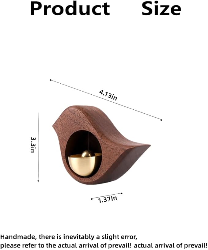 Shopkeepers Bell for Door Opening, Wood Doorbell Magnetic Wind Chime for Refrigerator Room Garden, Cute Decorative Doorbell for Home/Store/Restaurant Door, Creative Gift (Walnut)