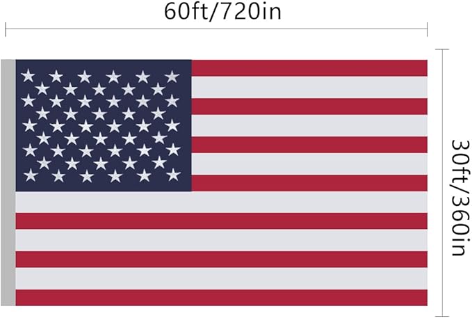 American Flags for Outside 30x60, USA US Flag Heavy Duty Outdoor, Made of 210D Oxford Fabric, Embroidered Stars, Brass Grommets