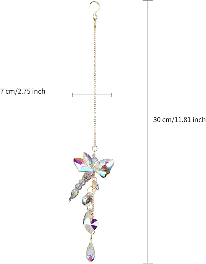Sun Catchers Indoor Window Hanging Crystal Beads Dragonfly Prism Suncatcher Ornament Rainbow Maker Home Decor, Dragonfly