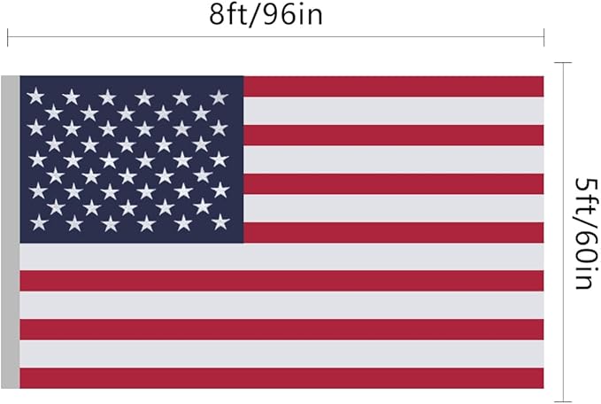 American Flag 5x8 Ft, US Deluxe Embroidered Heavy Duty Premium Polyester Durable Outside Flags with Brass Grommets