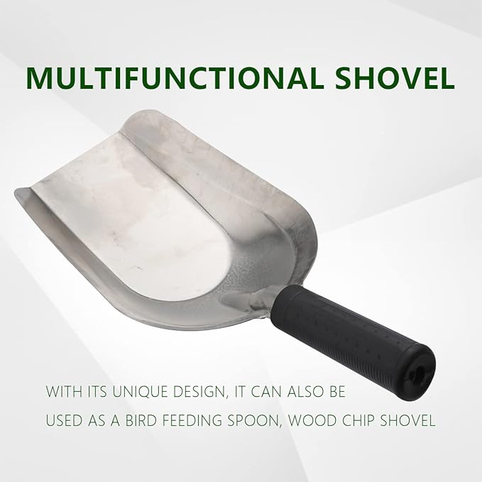 Soil Scoop Stainless Steel Transplanter Trowel Bend Proof Garden Tools Loose Multi Function Shovel Coal Shovel with Comfort Soft Non Slip Handle Garden Gift for Fertilizer, Transplanting, Digging