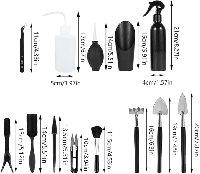 15 Pieces Succulent Plants Tools - Plant Repotting Mat and Storage Bag,Mini Garden Transplanting Tools for Indoor Outdoor Miniature Fairy Flower Plant Care