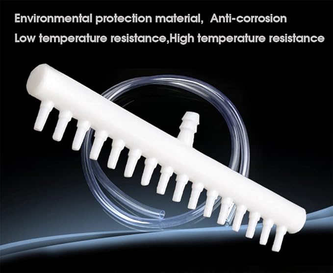 Rake-shaped hose joint air discharge diverter, Plastic Barb Hose Fitting Connector, 6-Way Outlet Air Line Pump Tubing Splitter Water Flow Divider, for Aquarium Garden Agricultural Irrigation(6Pcs)