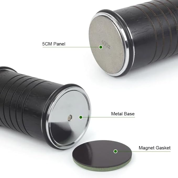 Rolling Knife Sharpener with 2 Diamond Disc and 2 Corundum Disc, Rolling Knife Sharpener Kit with 5 Magnetic Angle Offer 12/15/18/20/22° for Kitchen Knives (SET-B)