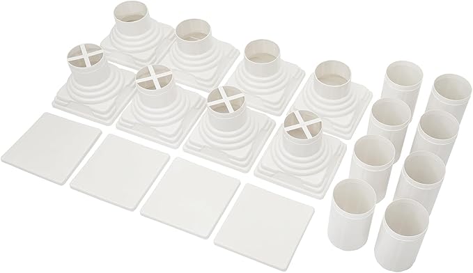 Roman Columns Wedding Column Stand Roman Pillar Plant Stand Plastic Greek Column Statue Pedestal Flower Pot Holder Decor, Wedding Event Party Elegant Decorative Column (White, 4Pcs, 11.4x31.5 Inch)
