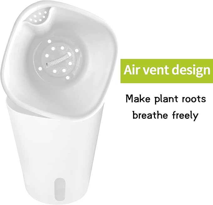 TCBWFY 12.5cm Self Watering Pots for Indoor Plants,5 Sets Self Watering Planter Pots with Visual Water Level Window and Multiple Vents,Self Watering Plant Pot for All House Plants,Flowers,Herbs