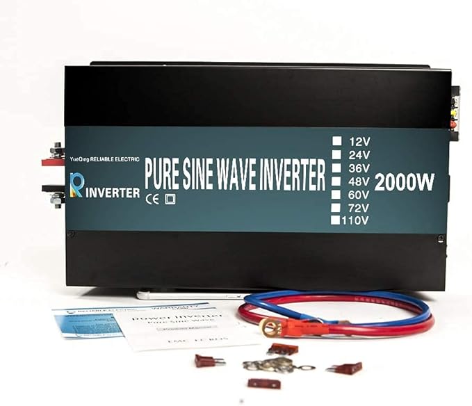 WZRELB 2000W 12VDC 120VAC Pure Sine Wave Power Inverter,RV, Car Inverter,LED Display