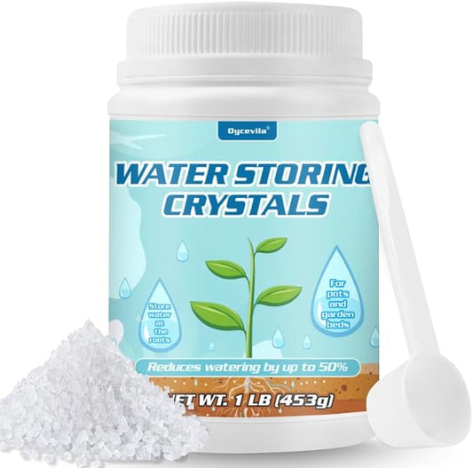 1LB Water Storing Crystals for Plants with Spoon, Water Gel Solves Plant Over-Watering and Drought Problems, Keeps The Soil Moist, Small Water Storing Polymer Crystals for Plants Candle - by Oycevila