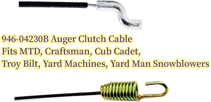 946-04230B Auger Clutch Cable for Cub Cadet Troy-Bilt & MTD Snow Blower 746-04230, 746-04230B, 946-04230, 946-04230A (2-Pack)