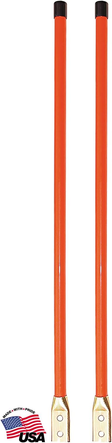 Buyers Products 1308107 Heavy Duty Fluorescent Nylon Orange Guide Kit, 3/4" X 28", Bolt-On, Aftermarket Snow Plow Blade Marking Guide, Bumper Guides for Pickup Trucks, Bumper Sights and Road Safety