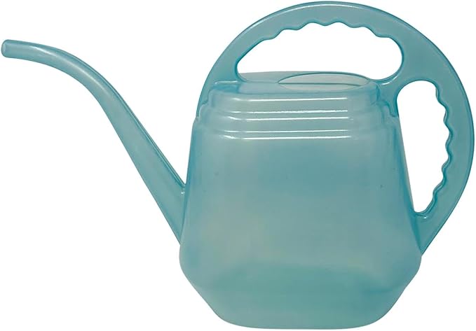 KP KOOL PRODUCTS 2L Transparent Blue Watering Can – Durable Plastic Plant Waterer for Indoor & Outdoor Use – Lightweight Garden Tool with Easy Pour Spout – 1 Pack