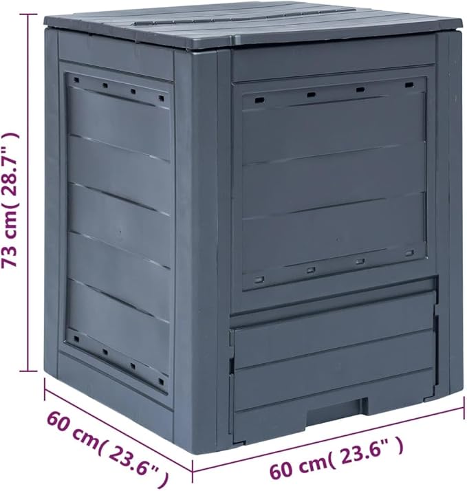 Compost Bin | Garden Composter Bin | Outdoor Composting Box for Backyard Yard Patio Outside | Gray Plastic 23.6" x 23.6" x 28.7" 68.7 Gallon by GeoHome