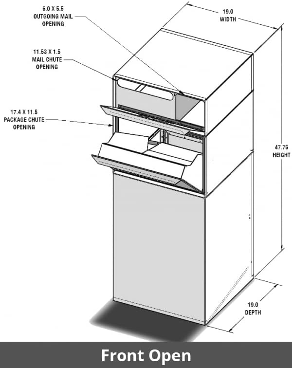 dVault® Full Service Vault DVCS0015 Secure Curbside Mailbox/Package Drop with Locking Letterbox (Black)