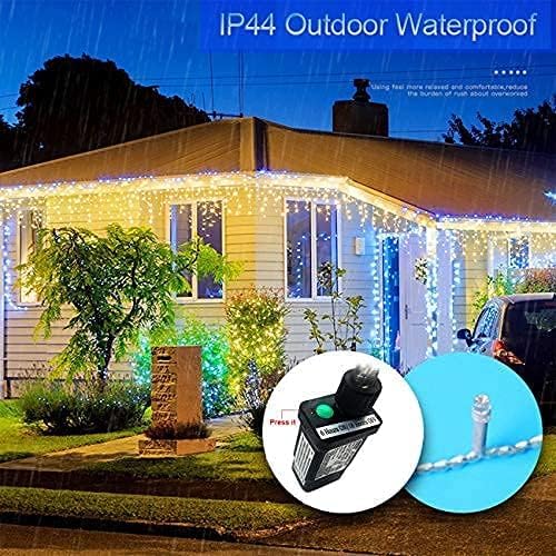KNONEW 164FT 1600 LED Christmas Lights Outdoor Decoration White Timer 8Modes Hanging Fairy String Lights with 320 Drops, Plug in Waterproof Indoor Decor for Holiday Wedding Party Window Garden