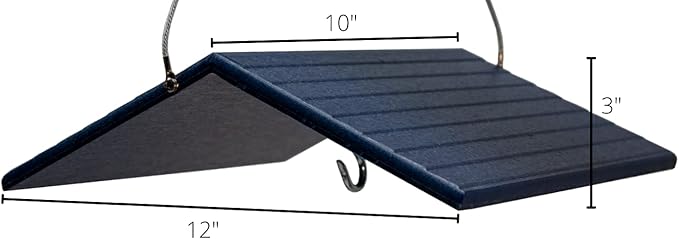 JCs Wildlife Poly Weather Cover - Rain Guard - Hang Bird Feeder or House Underneath for Protection from Rain or Snow - Easy to Clean and Use (Medium, Blue)
