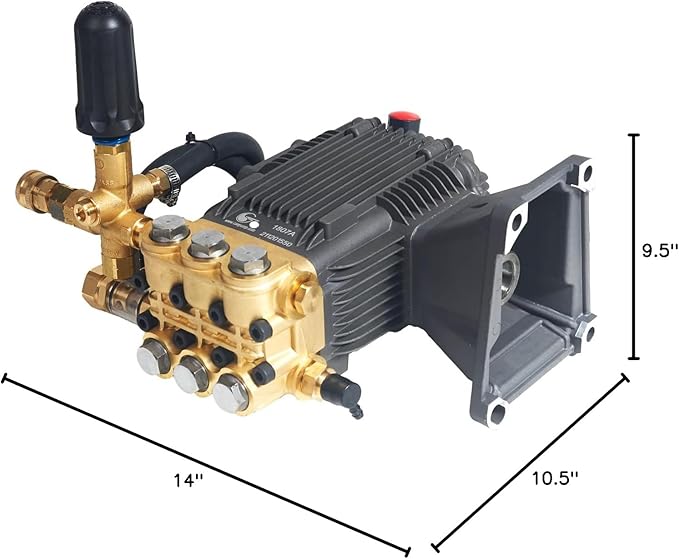 Canpump CE 3648 G Pressure Washer Pump – 3600 PSI, 4.8 GPM, 1″ Shaft, Horizontal, Triplex, Premium External Unloader w/Extended Bypass – Commercial Power Washing – for 13 HP Gas Engines